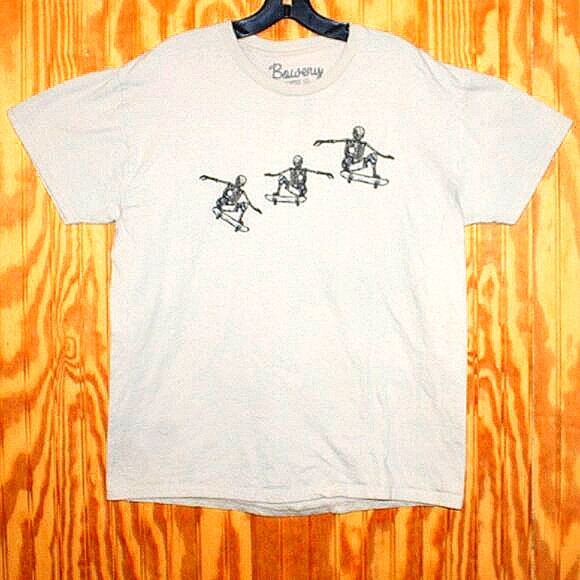 Bowery Supply Co. Skeleton Skateboard T-Shirt - Size L - Picture 1 of 10
